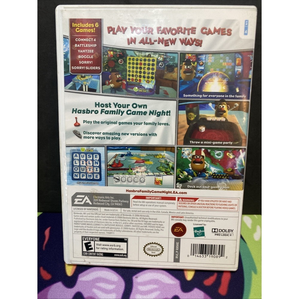 Hasbro Family Game Night (Nintendo Wii, 2008) - TESTED, COMPLETE - Picture 5 of 5